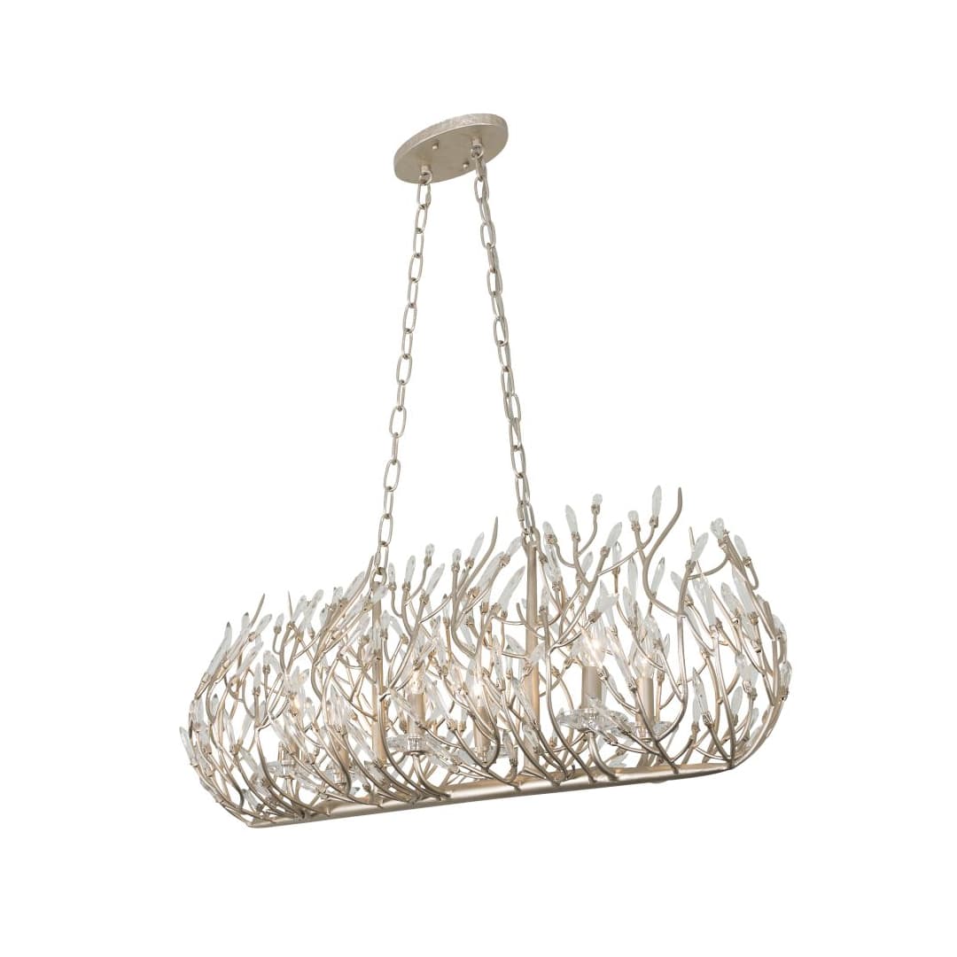 Bask 6 Light 36" Wide Crystal Linear Pendant
