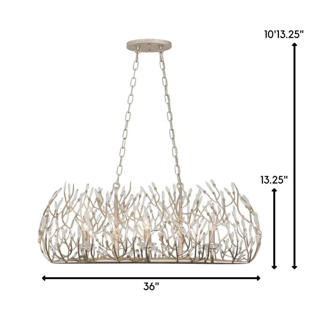Bask 6 Light 36" Wide Crystal Linear Pendant