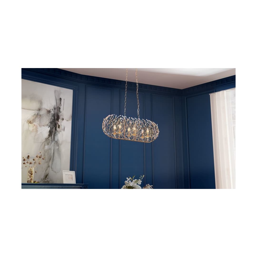Bask 6 Light 36" Wide Crystal Linear Pendant
