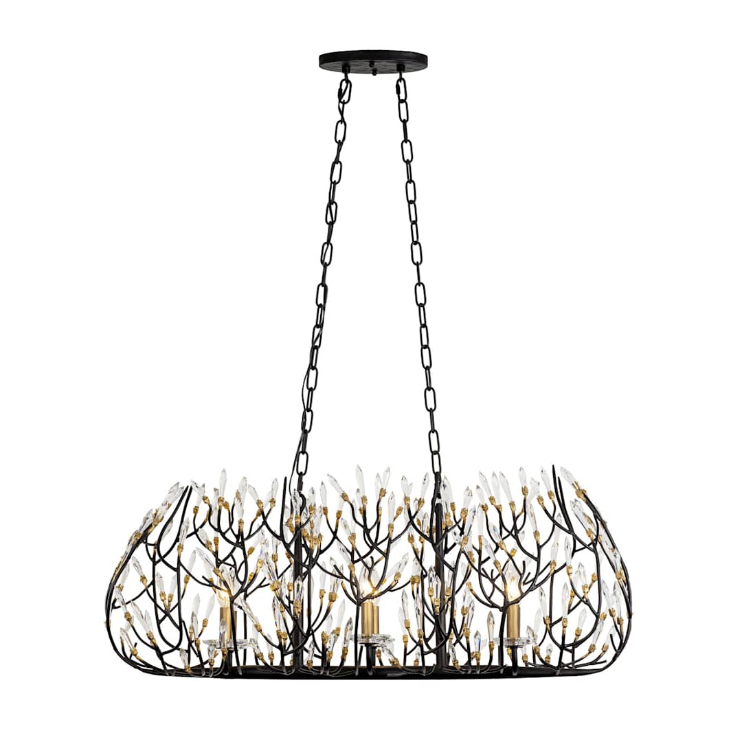 Bask 6 Light 36" Wide Crystal Linear Pendant