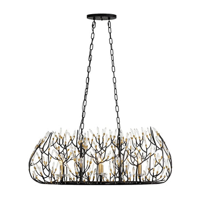 Bask 6 Light 36" Wide Crystal Linear Pendant