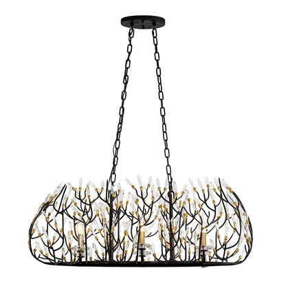 Bask 6 Light 36" Wide Crystal Linear Pendant