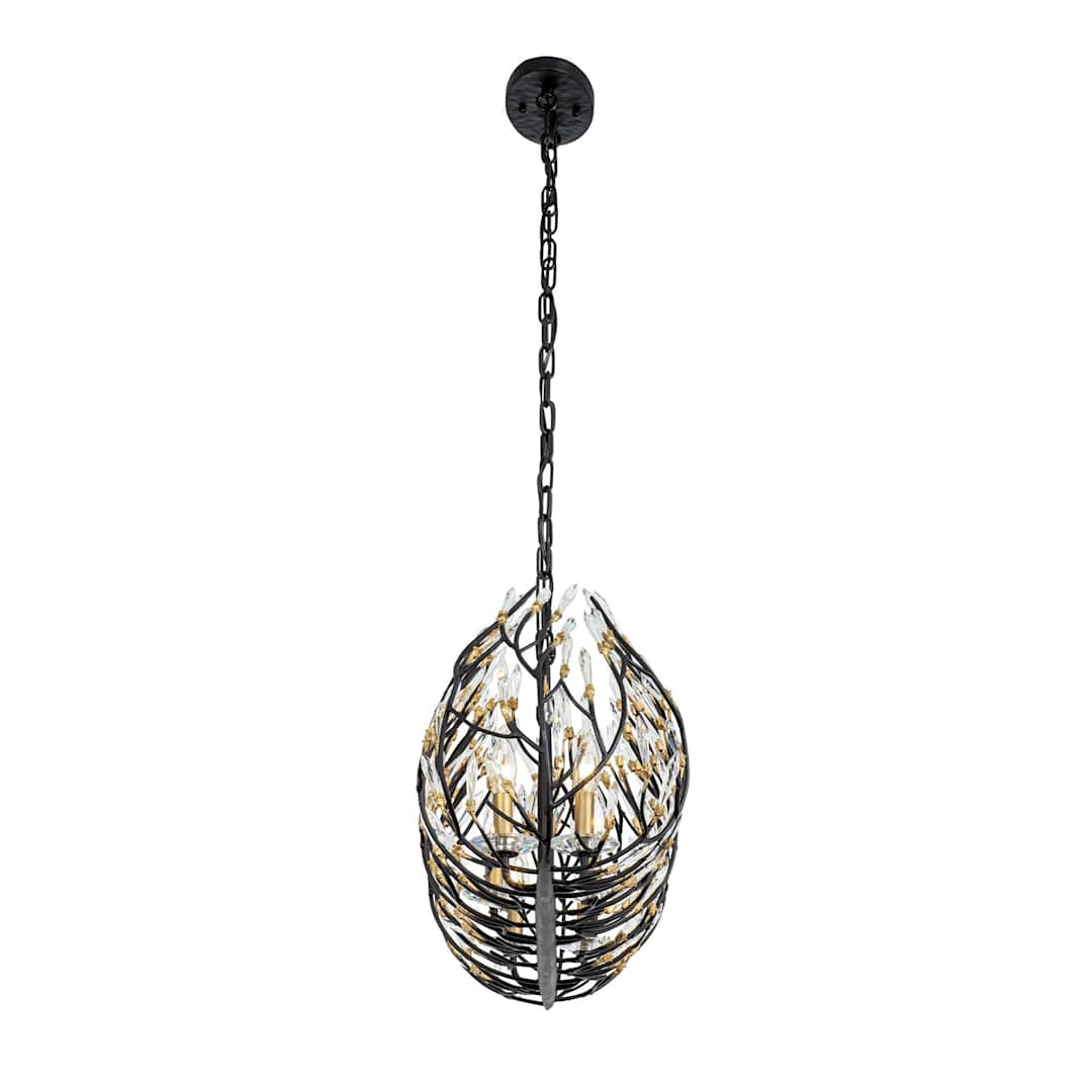 Bask 6 Light 36" Wide Crystal Linear Pendant