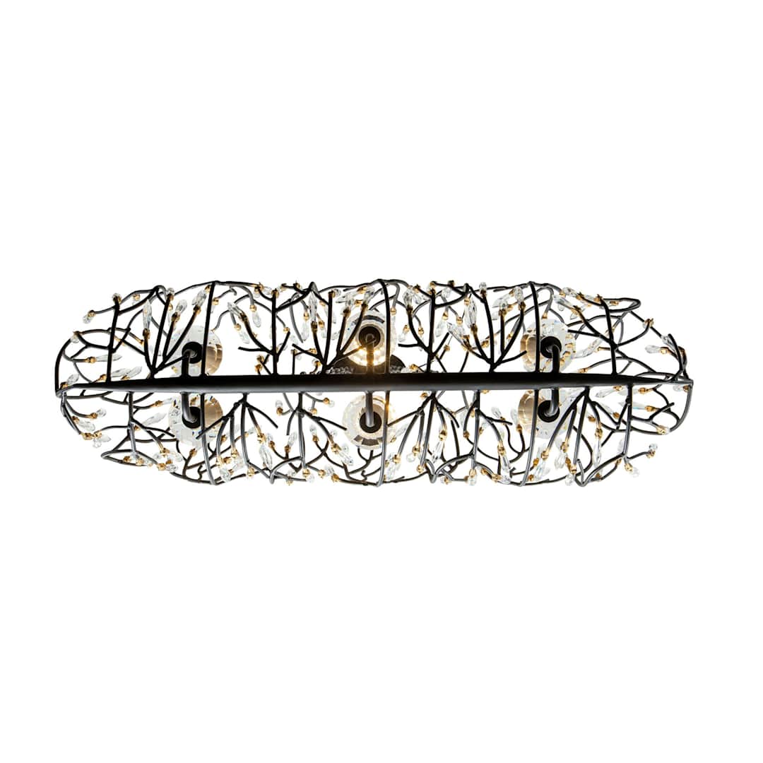 Bask 6 Light 36" Wide Crystal Linear Pendant