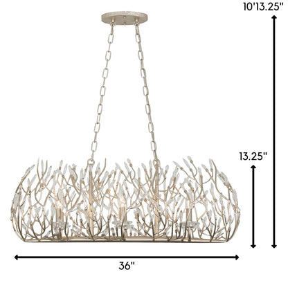 Bask 6 Light 36" Wide Crystal Linear Pendant