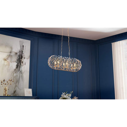 Bask 6 Light 36" Wide Crystal Linear Pendant