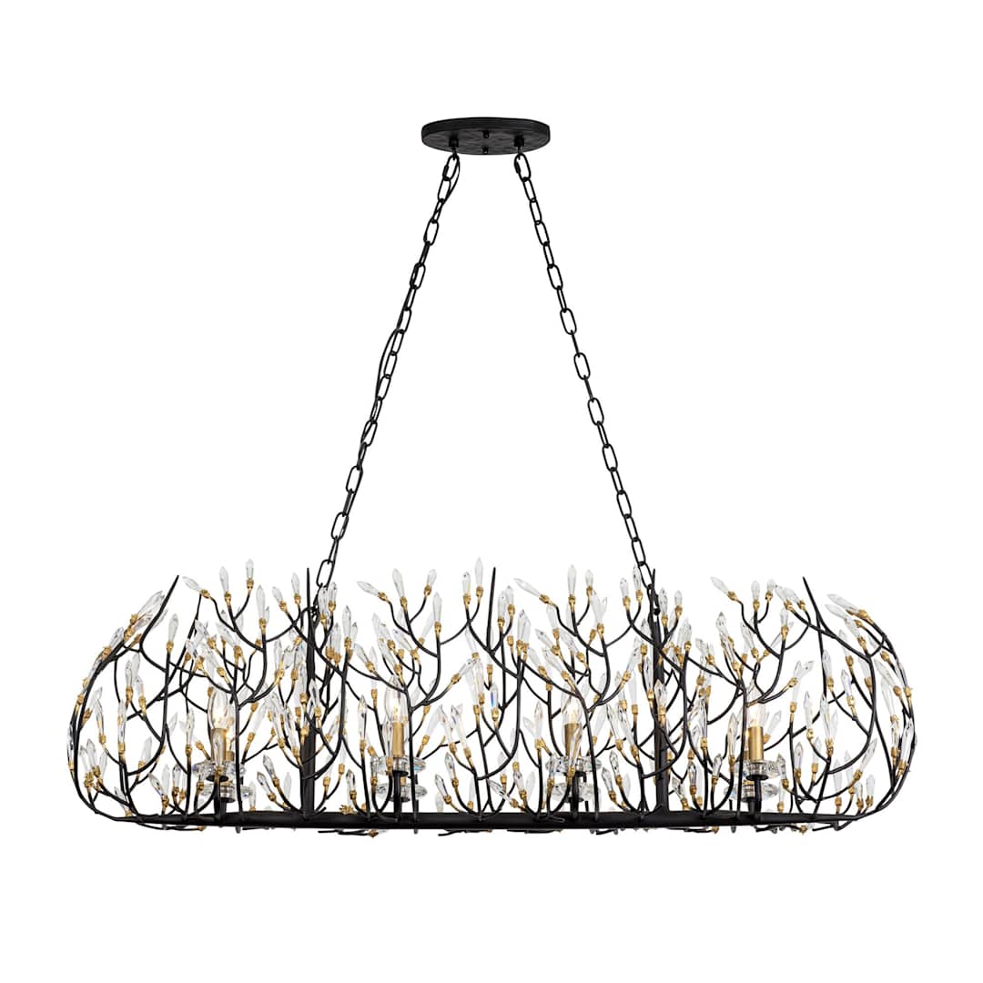 Bask 8 Light 48" Wide Crystal Linear Pendant