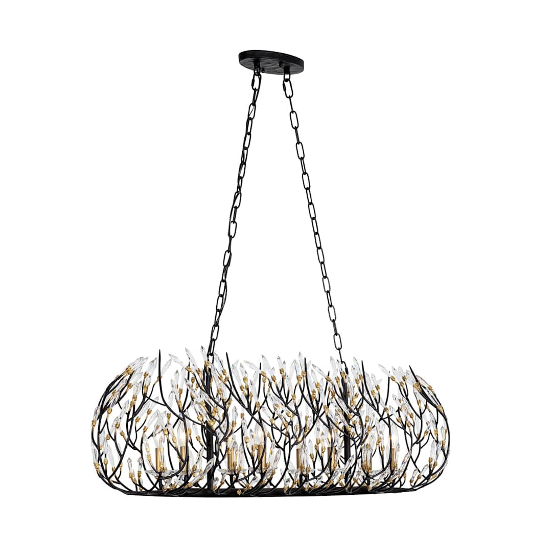 Bask 8 Light 48" Wide Crystal Linear Pendant