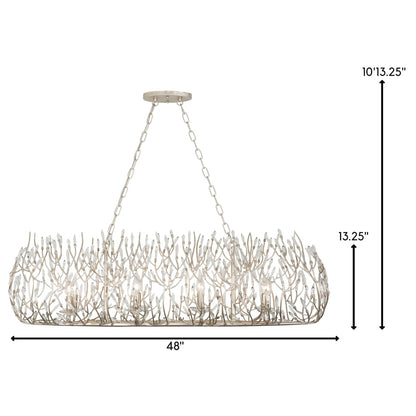 Bask 8 Light 48" Wide Crystal Linear Pendant