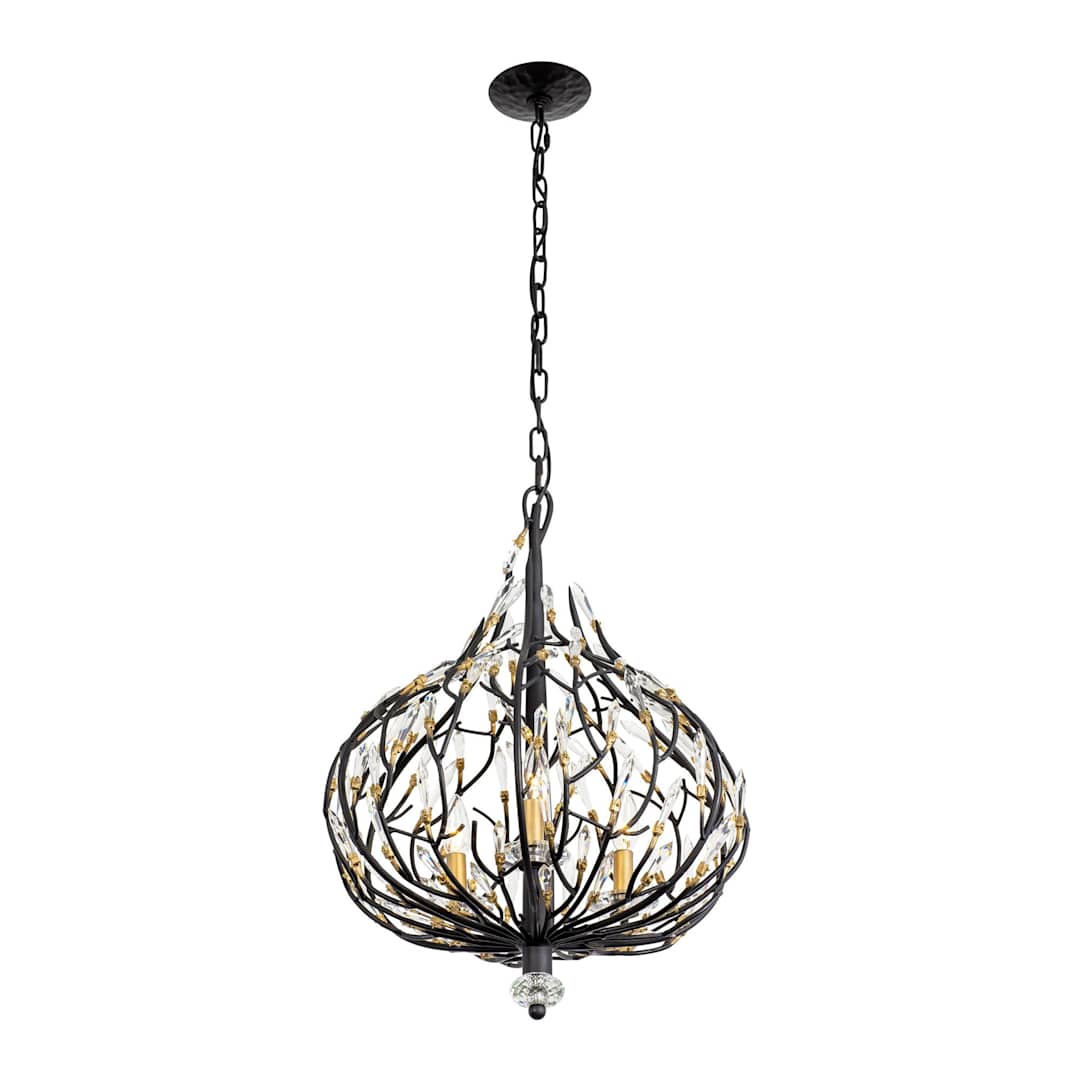 Bask 3 Light 18" Wide Crystal Pendant