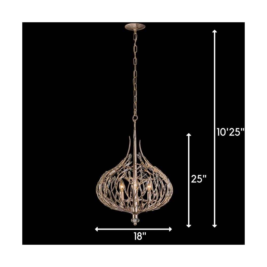 Bask 3 Light 18" Wide Crystal Pendant