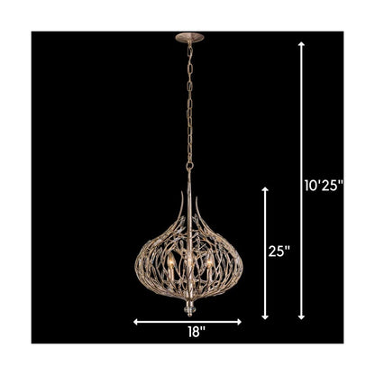 Bask 3 Light 18" Wide Crystal Pendant
