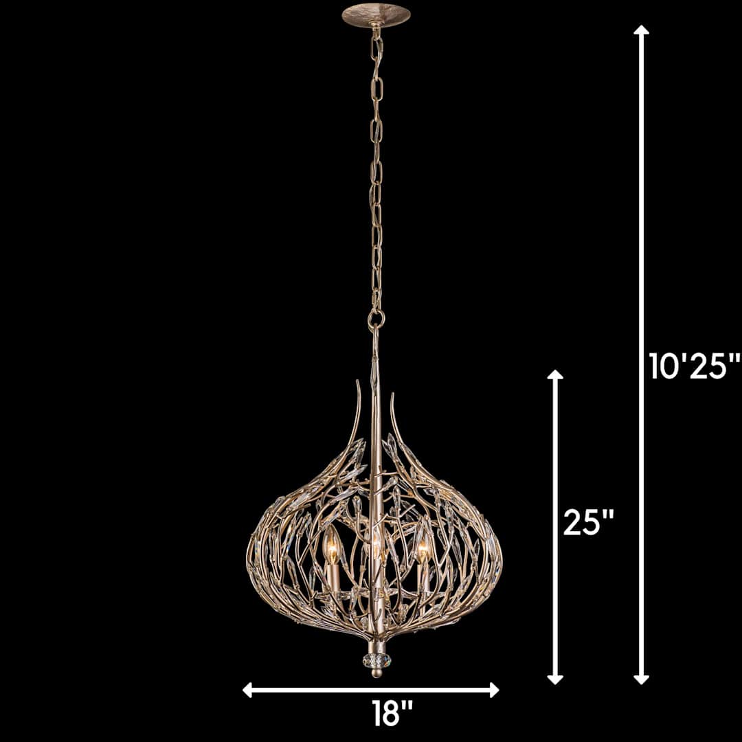 Bask 3 Light 18" Wide Crystal Pendant