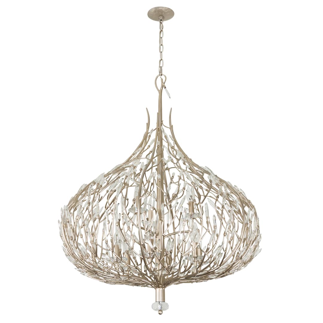 Bask 9 Light 32" Wide Crystal Abstract Chandelier