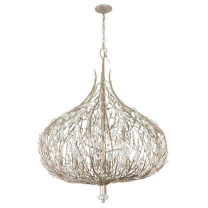 Bask 9 Light 32" Wide Crystal Abstract Chandelier