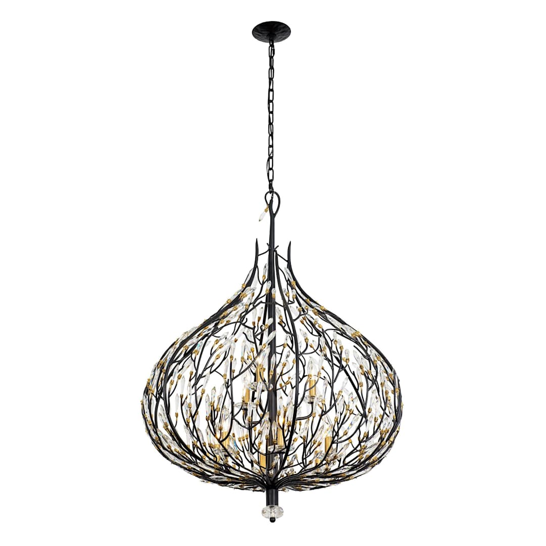 Bask 9 Light 32" Wide Crystal Abstract Chandelier