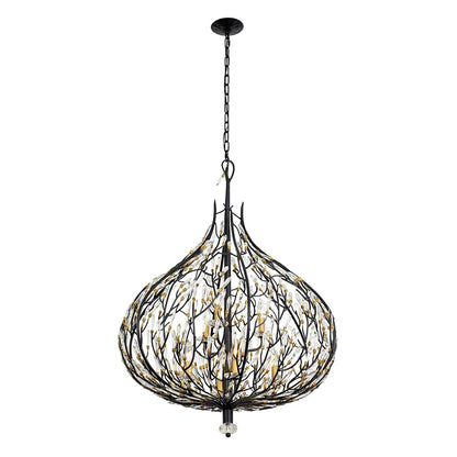 Bask 9 Light 32" Wide Crystal Abstract Chandelier