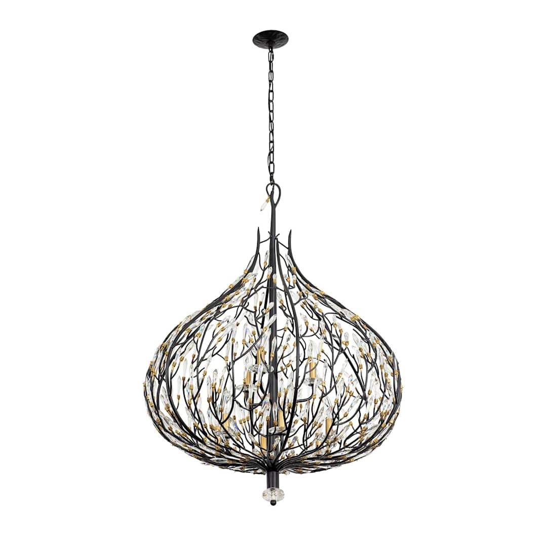 Bask 9 Light 32" Wide Crystal Abstract Chandelier