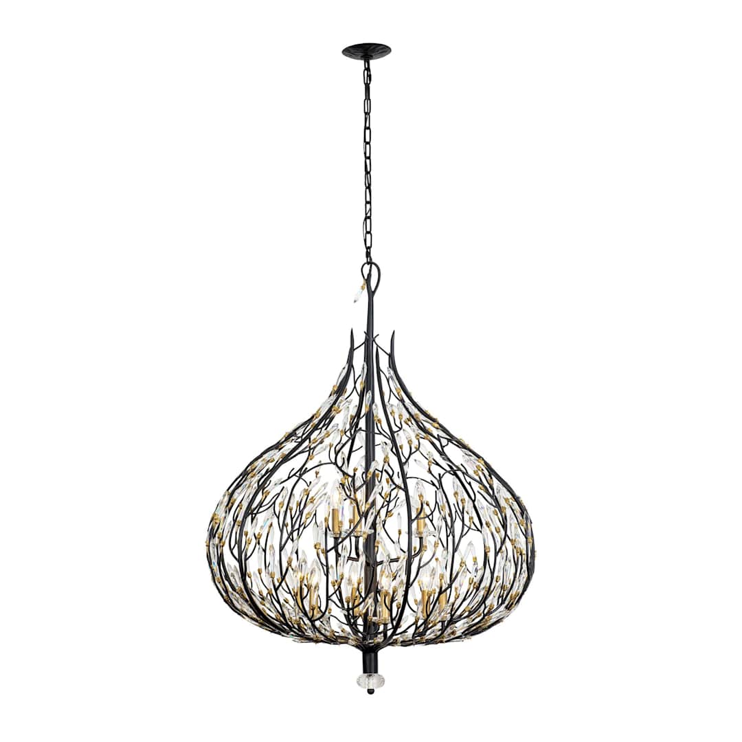 Bask 9 Light 32" Wide Crystal Abstract Chandelier