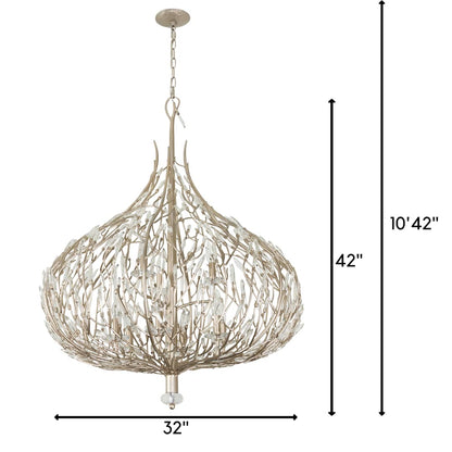 Bask 9 Light 32" Wide Crystal Abstract Chandelier