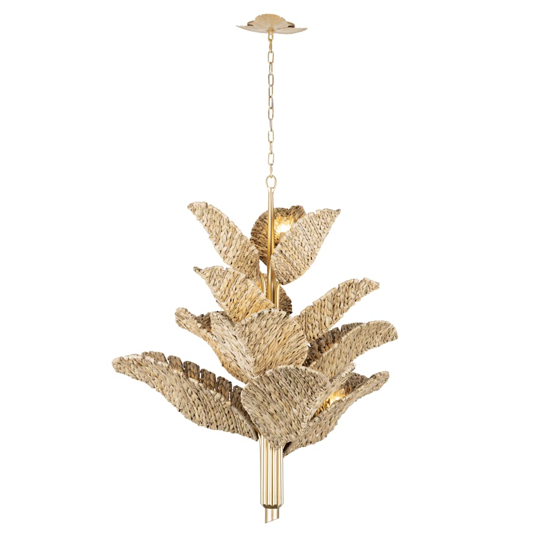 Banana Leaf 12 Light 44" Wide Abstract Candle Style Chandelier
