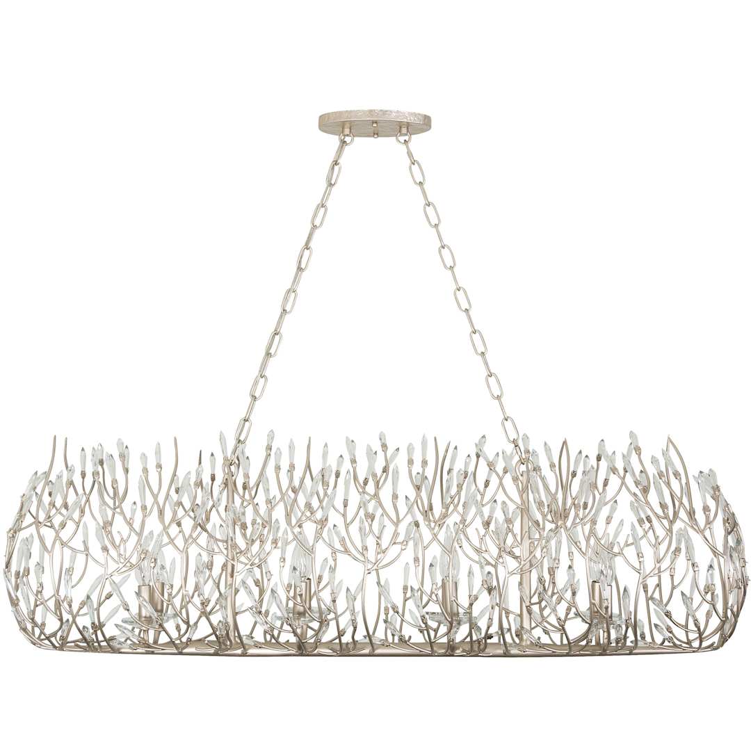 Bask 8 Light 48" Wide Crystal Linear Pendant