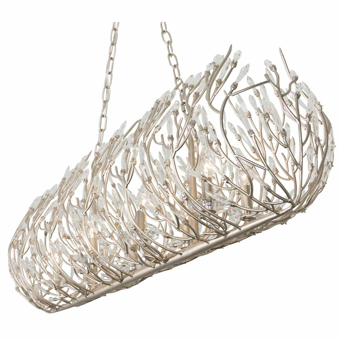 Bask 8 Light 48" Wide Crystal Linear Pendant