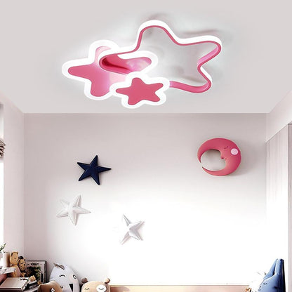 Triple Star Flush Mount Light LED Ceiling Light for Baby Kids Lighting