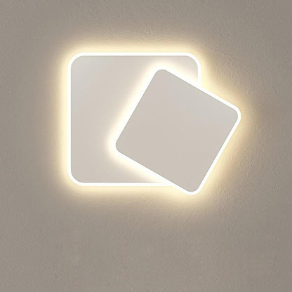 2-Light White Square LED Flush Mount Ceiling Light for Bedroom