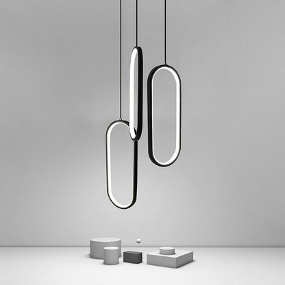 Modernist Curved 3 Rectangle Chandeliers Island Kitchen Dining Room Lighting Ceiling Light