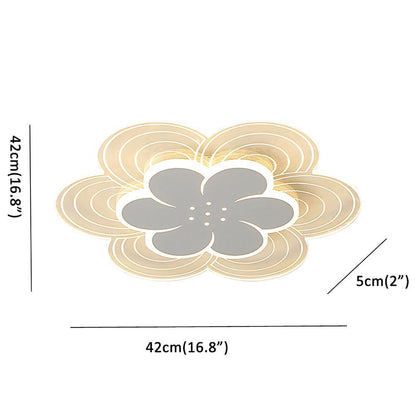 Flower Shapes Dimmable LED White Modern Ceiling Lights Flush Mount Lighting