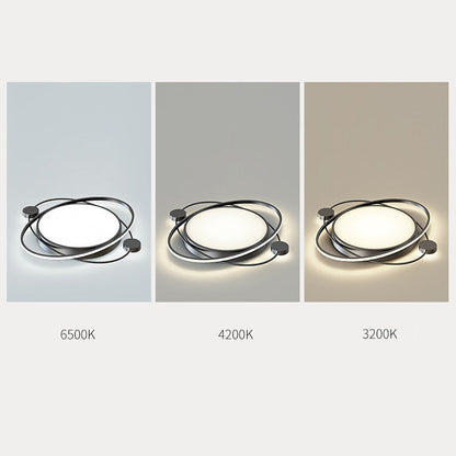 LED Geometric Shapes Circle Dimmable Flush Mount Lights with Remote Control