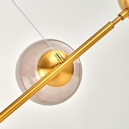 Linear Dining Room Chandeliers Glass Globe Chandelier 4/6 Heads