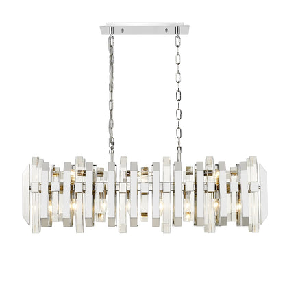 Bova 11 Light 12" Wide Crystal Linear Chandelier
