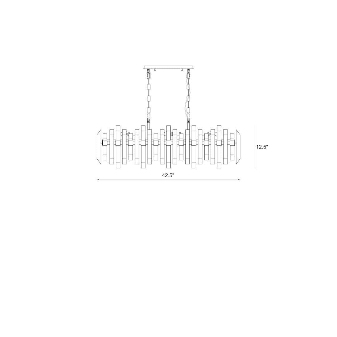Bova 11 Light 12" Wide Crystal Linear Chandelier