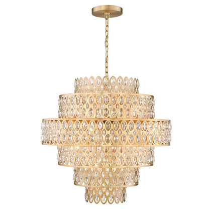Dealey 17 Light 33" Wide Crystal Waterfall Chandelier