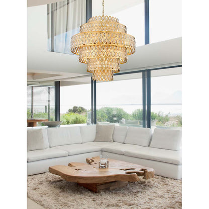 Dealey 17 Light 33" Wide Crystal Waterfall Chandelier