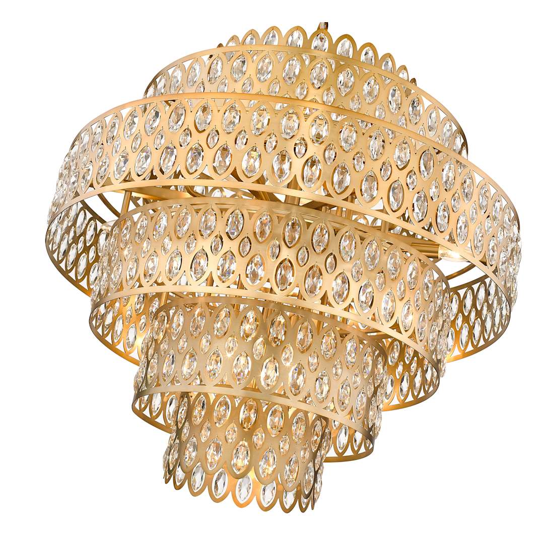 Dealey 17 Light 33" Wide Crystal Waterfall Chandelier