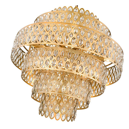 Dealey 17 Light 33" Wide Crystal Waterfall Chandelier