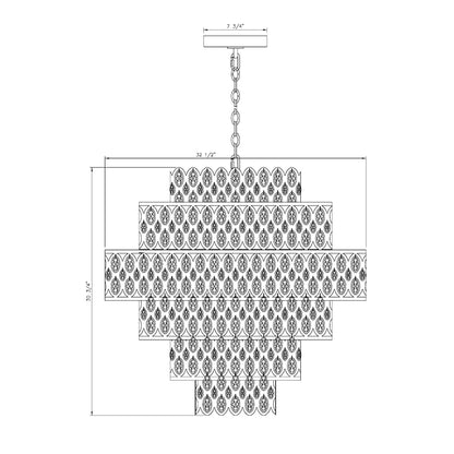 Dealey 17 Light 33" Wide Crystal Waterfall Chandelier