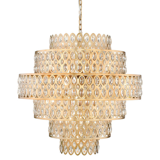 Dealey 17 Light 33" Wide Crystal Waterfall Chandelier