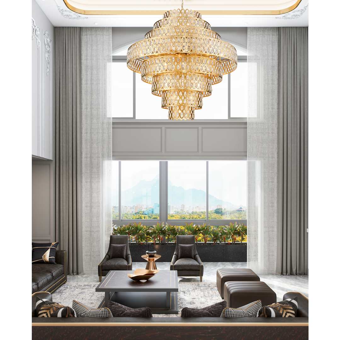 Dealey 25 Light 45" Wide Crystal Waterfall Chandelier