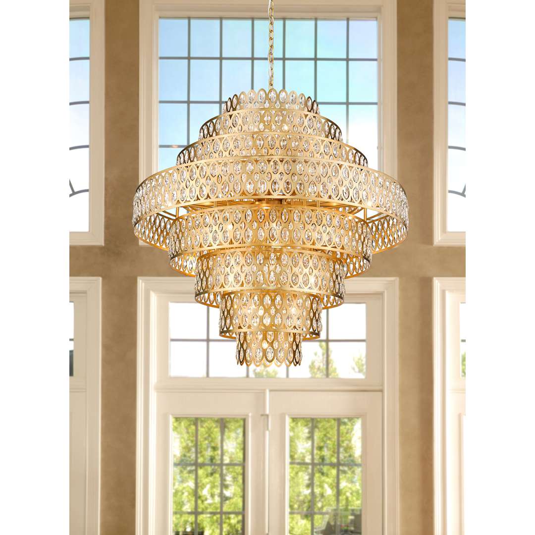 Dealey 25 Light 45" Wide Crystal Waterfall Chandelier