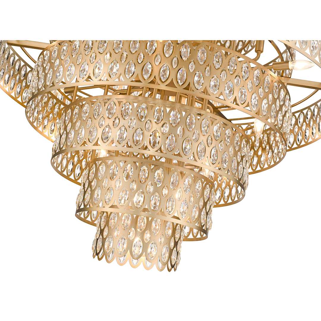 Dealey 25 Light 45" Wide Crystal Waterfall Chandelier