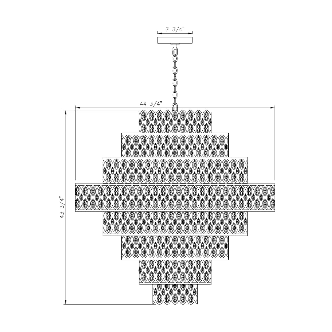 Dealey 25 Light 45" Wide Crystal Waterfall Chandelier